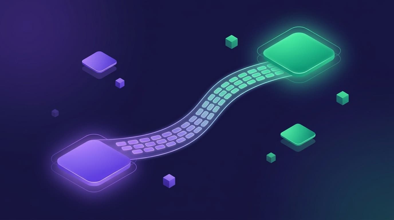 Content elements travelling along a luminous path from an established store to a new one